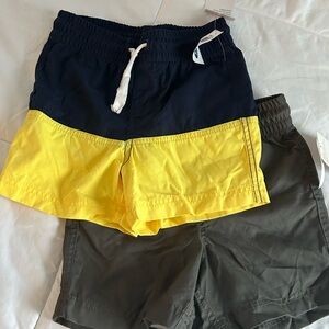 Colorblock Swim Shorts - Navy and Yellow